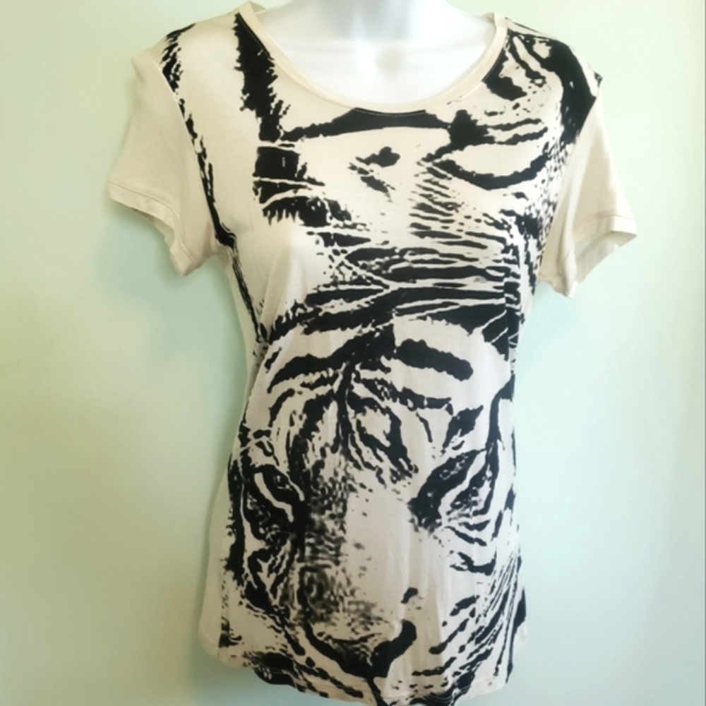 Zara Woman Tiger Face Short Sleeve Top
